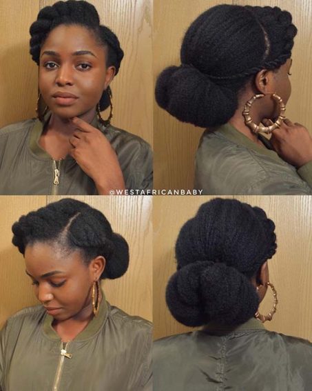 ELEGANT LOW BUN UPDO Beautiful Natural Hairstyles Best