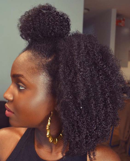 HALF-UP BUN Beautiful Natural Hairstyles Best