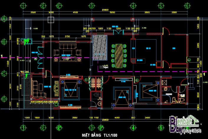 Mặt bằng bố trí nhà 1 tầng đẹp