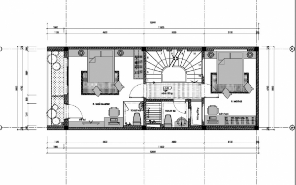 Thiết kế nhà ống 3 tầng 60m2 - hình 5